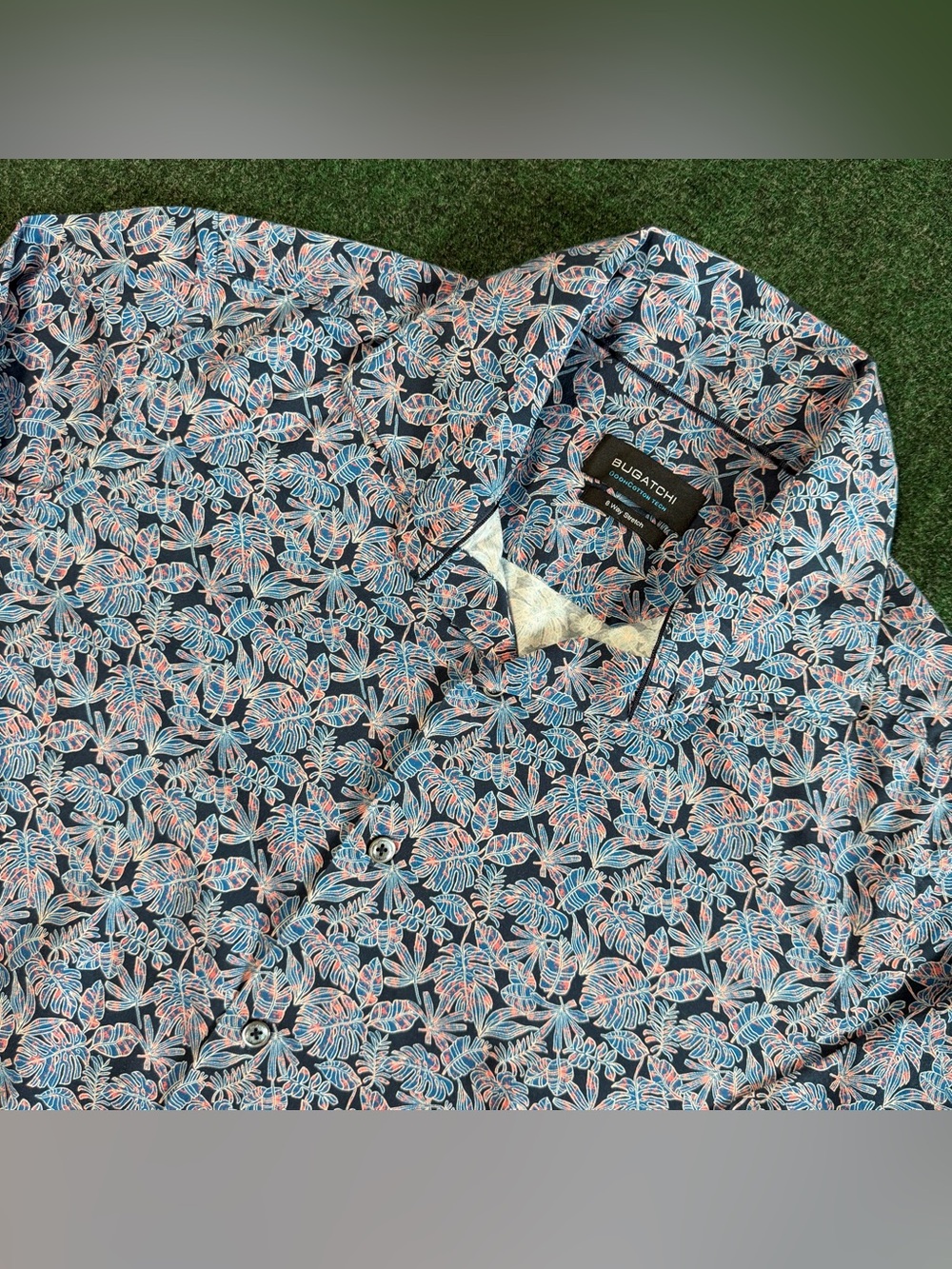 Bugatchi Ooohcotton Tech 8 Way Stretch Long Sleeve Button Up Shirt Mens Sz Large